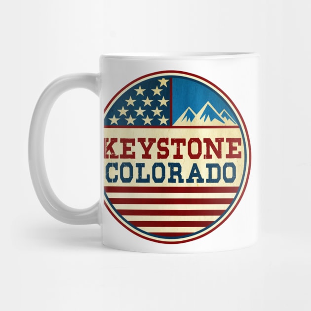 Keystone Colorado Skiing Mountains Ski Red White And Blue by TravelTime